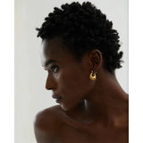 Golden Hoop Earrings Charm Stainless Steel