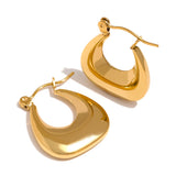 Golden Hoop Earrings Charm Stainless Steel