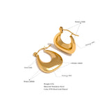 Golden Hoop Earrings Charm Stainless Steel
