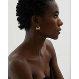 Golden Hoop Earrings Charm Stainless Steel
