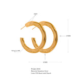Thick Hoop Earrings Stainless Steel Metal Texture Waterproof