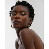 Thick Hoop Earrings Stainless Steel Metal Texture Waterproof