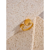 Stainless Steel Minimalism Ring Women Pvd Plated Waterproof Metal