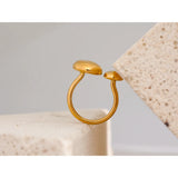 Stainless Steel Minimalism Ring Women Pvd Plated Waterproof Metal