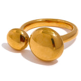 Stainless Steel Minimalism Ring Women Pvd Plated Waterproof Metal