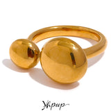 Stainless Steel Minimalism Ring Women Pvd Plated Waterproof Metal