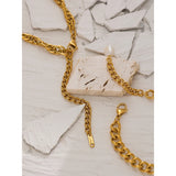 Stainless Steel Natural Pearl Bracelet Minimalist Chain Metal Women