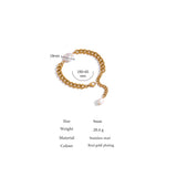 Stainless Steel Natural Pearl Bracelet Minimalist Chain Metal Women