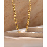 Stainless Steel Natural Pearl Necklace - Golden Texture
