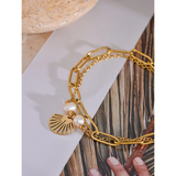 Natural Pearl Shell Chain Bracelet Bangle for Women