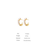 Stainless Steel Pearl Stud Earrings High Metal Golden Women Gift