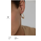 Stainless Steel Pearl Stud Earrings High Metal Golden Women Gift