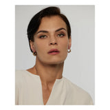 Stainless Steel Round Bead Hoop Earrings Stylish Metalic Small Earrings