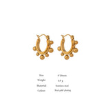 Stainless Steel Round Bead Hoop Earrings Stylish Metalic Small Earrings
