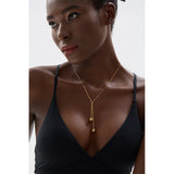 Stainless Steel Round Beads Short Chain Necklace Women Silver Metal Jewelry