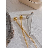 Stainless Steel Round Beads Short Chain Necklace Women Silver Metal Jewelry