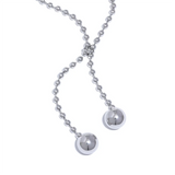 Stainless Steel Round Beads Short Chain Necklace Women Silver Metal Jewelry