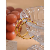 Stainless Steel Big Hoop Earrings CZ PVD 18k-Plated Geometric Golden