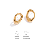 Stainless Steel Round Hollow Stud Earrings Minimalist Metal