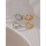 Stainless Steel Round Hollow Stud Earrings Minimalist Metal