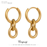 Stainless Steel Round Huggie Earrings Minimalist Charm Jewelry