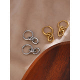 Stainless Steel Round Huggie Earrings Minimalist Charm Jewelry