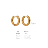 Stainless Steel Round Star CZ Hoop Earrings Golden Huggie