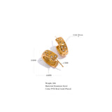 Golden Hoop Earrings Cubic Zirconia Waterproof Jewelry
