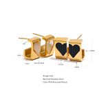 Stainless Steel Heart Stud Earrings Waterproof Romantic Jewelry for Women