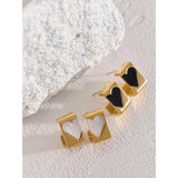Stainless Steel Heart Stud Earrings Waterproof Romantic Jewelry for Women