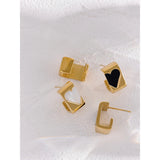 Stainless Steel Heart Stud Earrings Waterproof Romantic Jewelry for Women