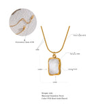 Stainless Steel Shell Pendant Necklace Minimalist Chain Women Jewelry