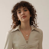 Stainless Steel Shell Pendant Necklace Minimalist Chain Women Jewelry