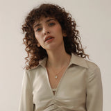 Stainless Steel Shell Pendant Necklace Minimalist Chain Women Jewelry