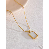Stainless Steel Shell Pendant Necklace Minimalist Chain Women Jewelry