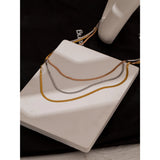Stainless Steel Snake Chain Geometric Choker Necklace
