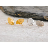 Square Classic Stud Earrings PVD Silver Charm Jewelry