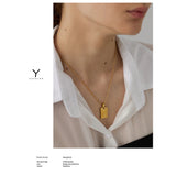 Stainless Steel Square Pendant Necklace