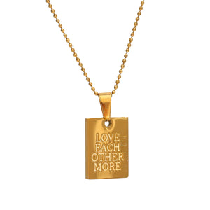 Stainless Steel Square Pendant Necklace