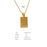 Stainless Steel Square Pendant Necklace