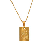 Stainless Steel Square Pendant Necklace