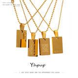 Stainless Steel Square Pendant Necklace
