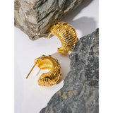 Chunky Hoop Earrings 18K Zircon Vintage Jewelry Women