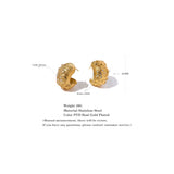 Chunky Hoop Earrings 18K Zircon Vintage Jewelry Women