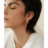 Stainless Steel Star Stud Earrings Waterproof 18K Charm Metal Basic Jewelry