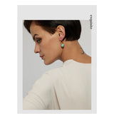 Tianhe Stone Hoop Earrings 18K Metal Bijoux Femme Party Gift