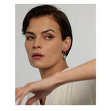 Tianhe Stone Hoop Earrings 18K Metal Bijoux Femme Party Gift