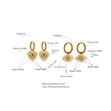 Turkey Evil Eye Hoop Earrings Stainless Steel Charm Jewelry