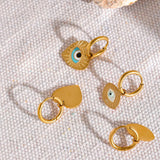 Turkey Evil Eye Hoop Earrings Stainless Steel Charm Jewelry