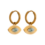 Turkey Evil Eye Hoop Earrings Stainless Steel Charm Jewelry
